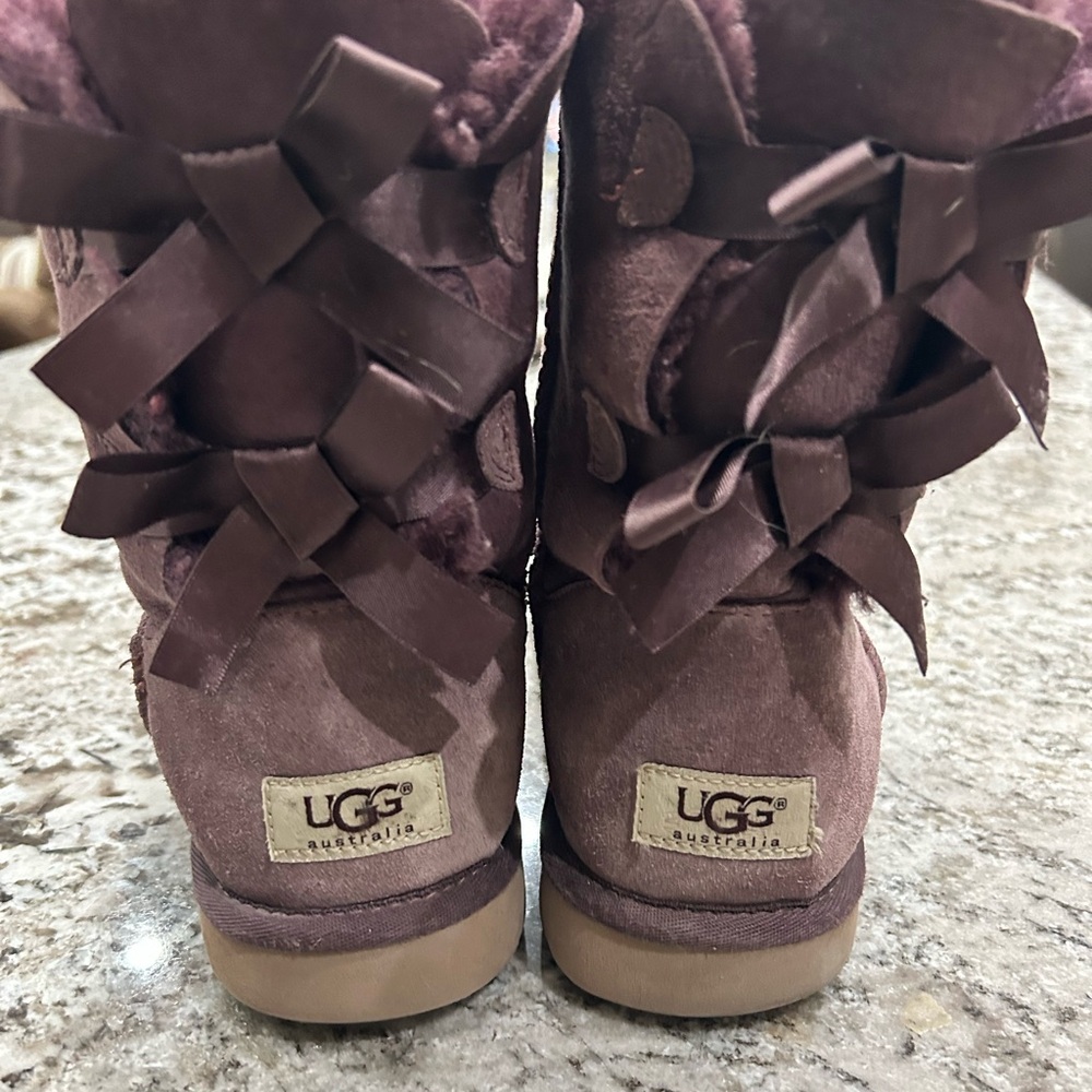 UGG Women's Purple Bailey Bow Suede Winter Boots with Sherling Lining